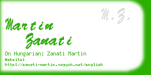 martin zanati business card
